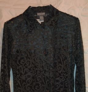 Black/dark green long sleeve button down